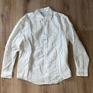 Zara Men's Cream Button Down Shirt